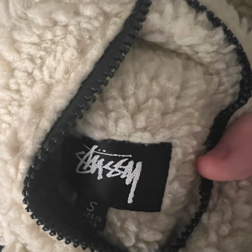 Stüssy 8ball Reversible Fleece Jacket (Cream) - Picture 4 of 8